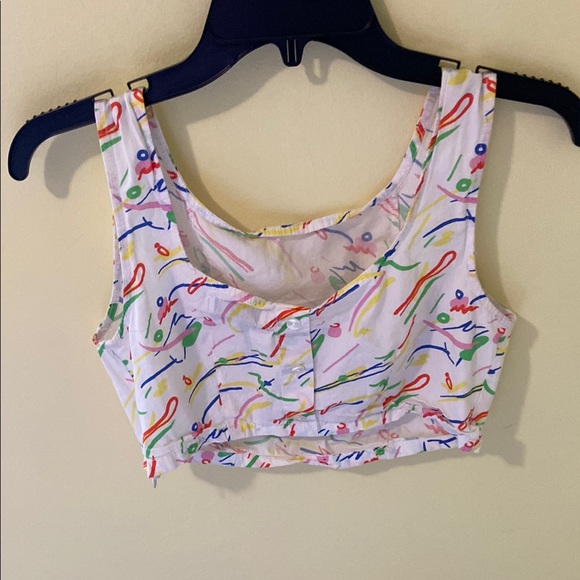 Urban Outfitters White Tank Top with Colorful Scribble Print - Picture 3 of 4